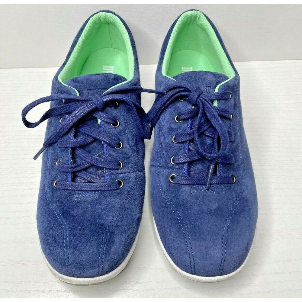 DULUTH TRADING Women's Blue Suede Leather Comfort Shoes Sz 8.5 M #63202